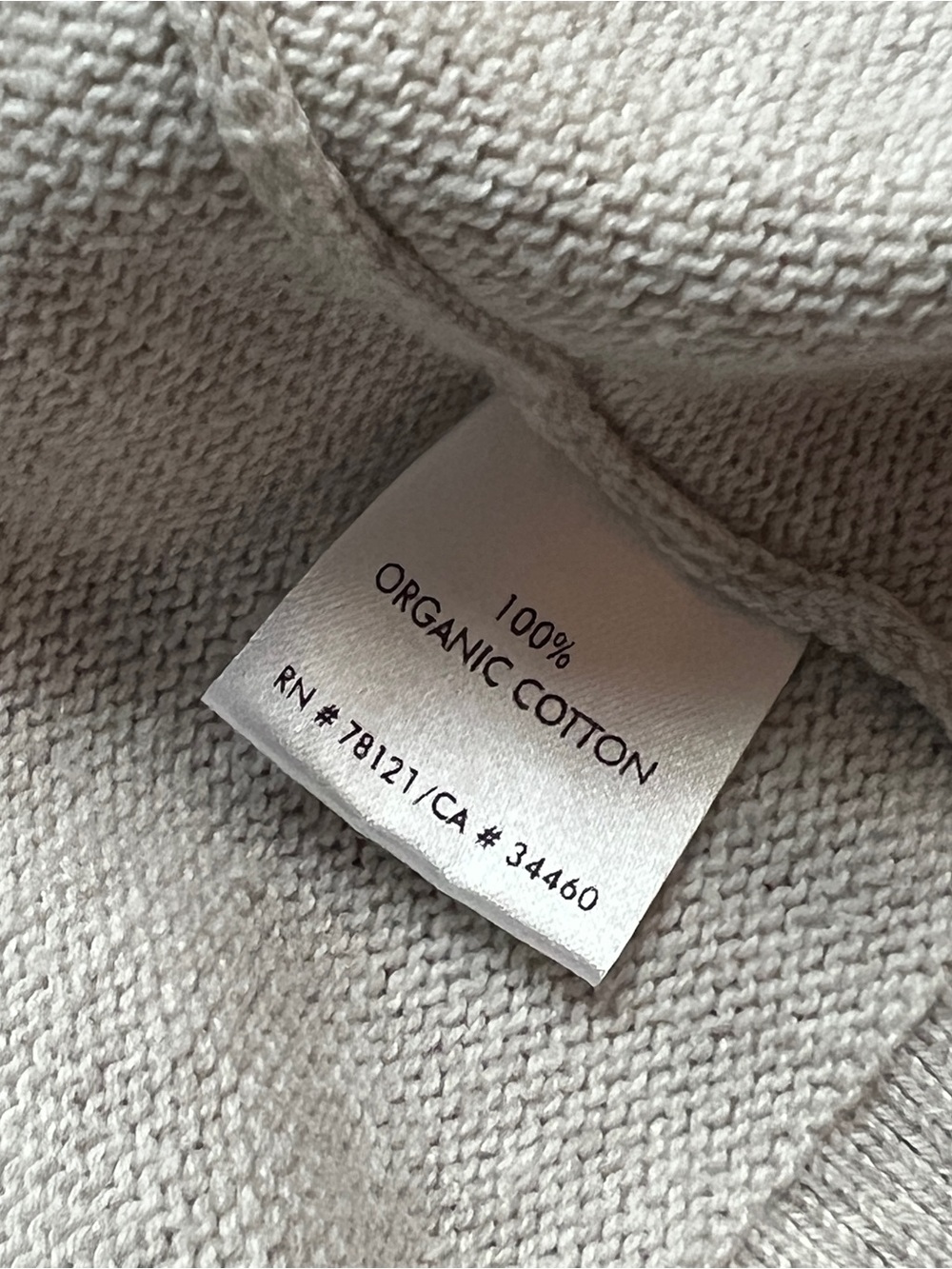 EILEEN FISHER Oatmeal Organic Cotton Open Front Draped Cardigan Petite Small PS - Picture 6 of 11